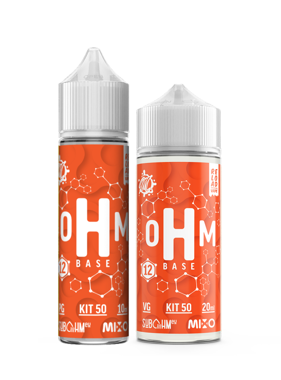 oHm Base - Combinazione PG + VG 50/50 - Kit 12